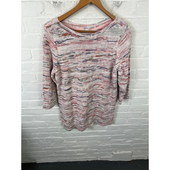 J. Jill Women's Space Dye Pullover Sweater Long Sleeve Multicolor Size M Petite - Picture 2 of 6